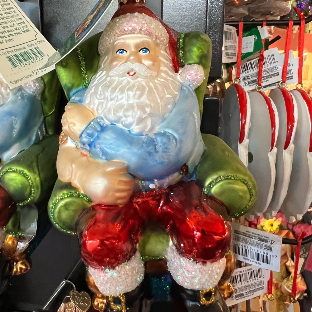 Old World Santa getting vaccinated.